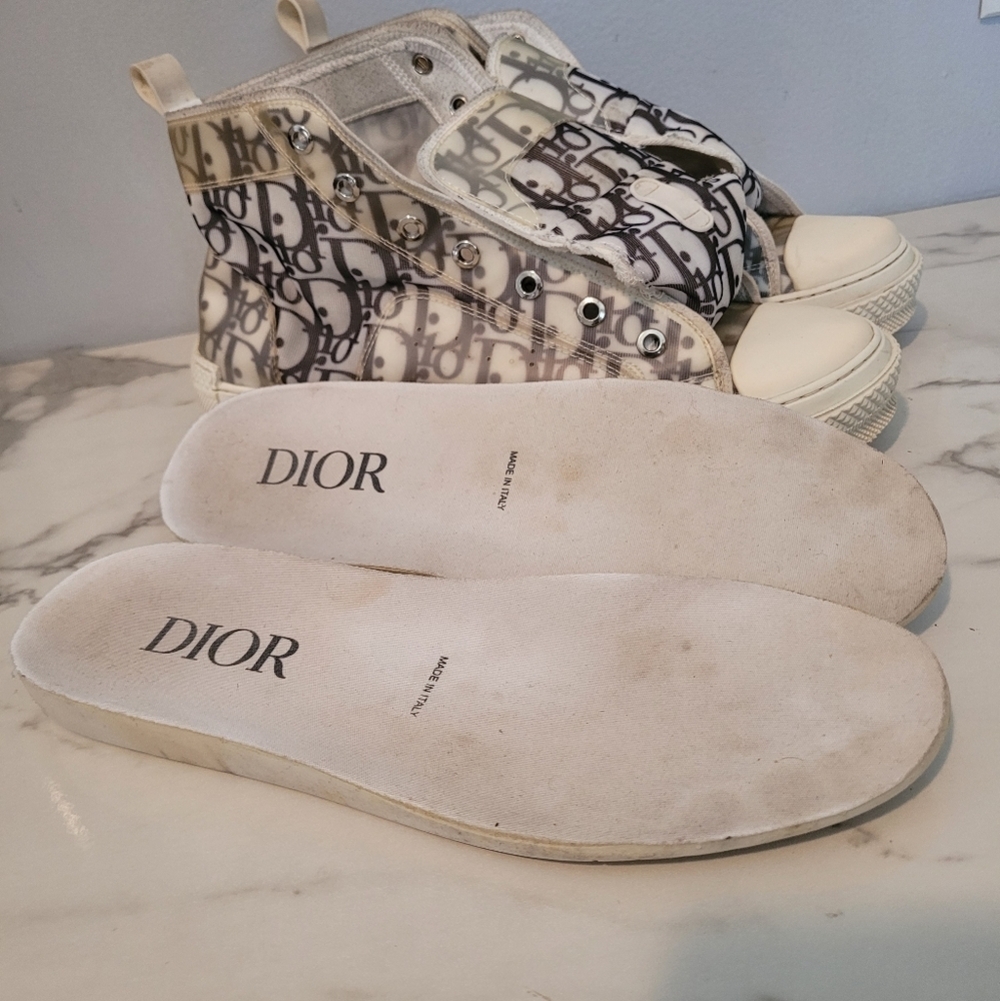 Christian Dior B23 League HighTop Oblique Patchwork White Black Sneakers Mens 7 - Picture 12 of 16